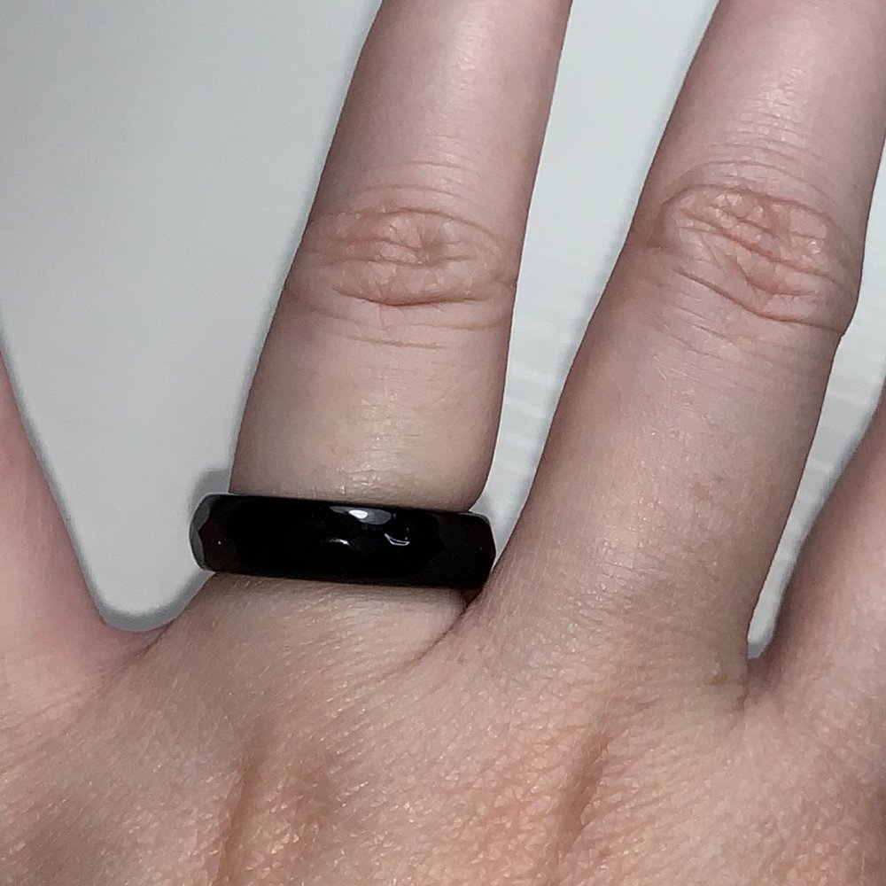 Faceted Onyx Solitaire Rings - Picture 14 of 16